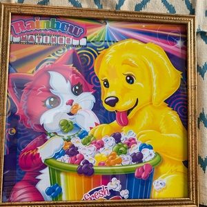 🐶 🐱 🌈 🦄🧜🏽♀️🦋 HANDMADE LISA FRANK framed art